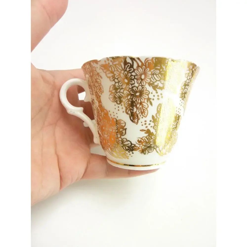 Vintage Colclough Bone China Teacup Gold Floral Pattern 1940s Tea Cup England